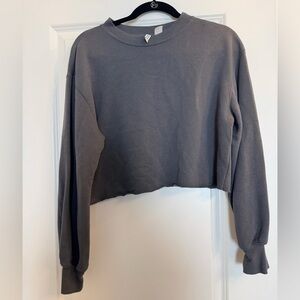 H&M Charcoal Cropped Sweatshirt